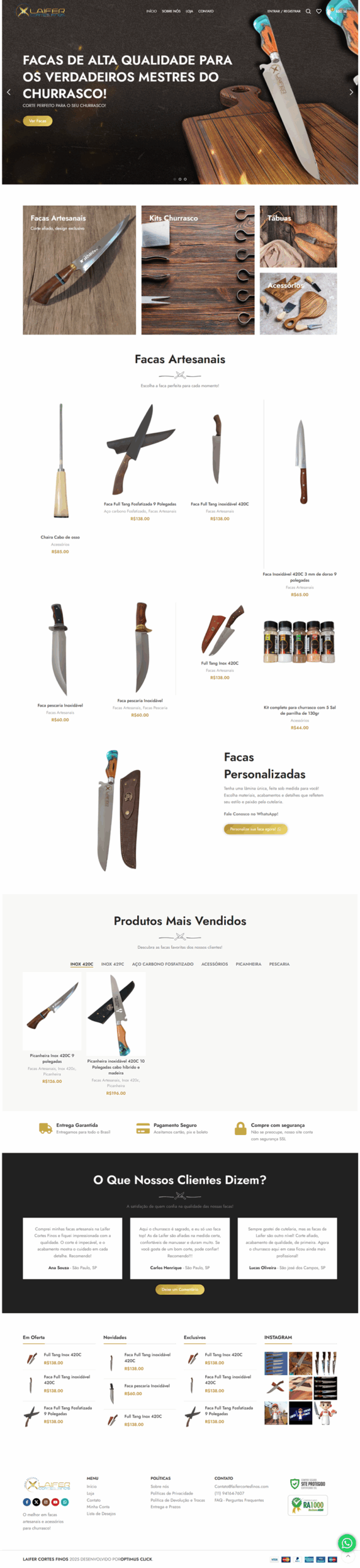 Laifer Cortes Finos Loja Facas Artesanais